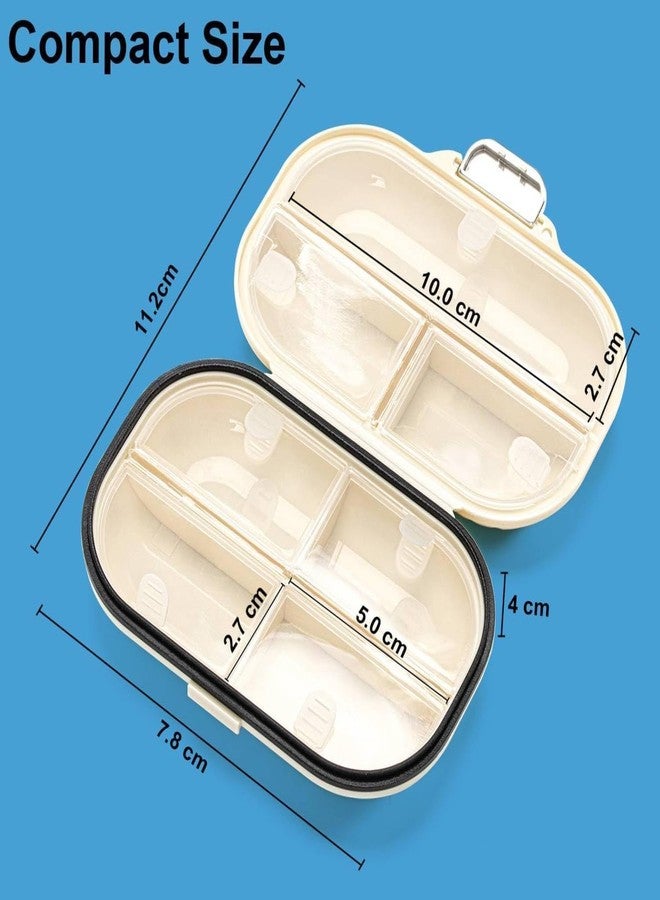 Scribify Grid Square Pill Box Weekly Portable Pill Organizer Case with 7 Compartments Daily for Purse Pocket Medicine Vitamin Container - Image 2